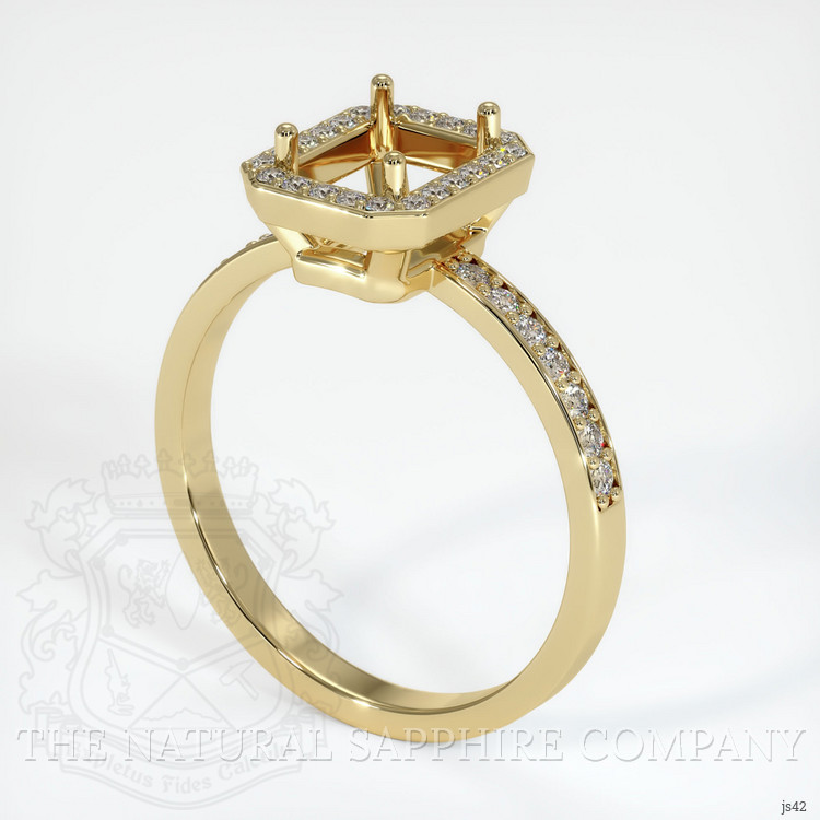 10K Yellow Gold Pave Ring Setting