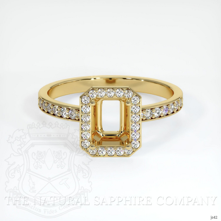 18K Yellow Gold Pave Ring Setting