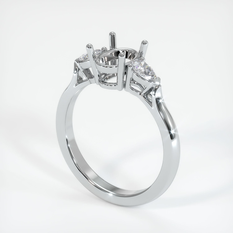 Platinum 950 Three Stone Ring Setting