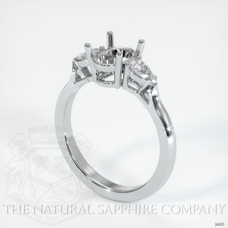Platinum 950 Three Stone Ring Setting