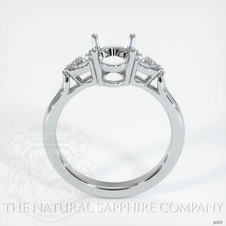 Platinum 950 Three Stone Ring Setting