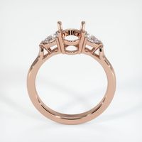14K Rose Gold Three Stone Ring Setting Image