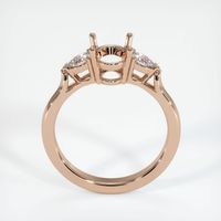 18K Rose Gold Three Stone Ring Setting Image
