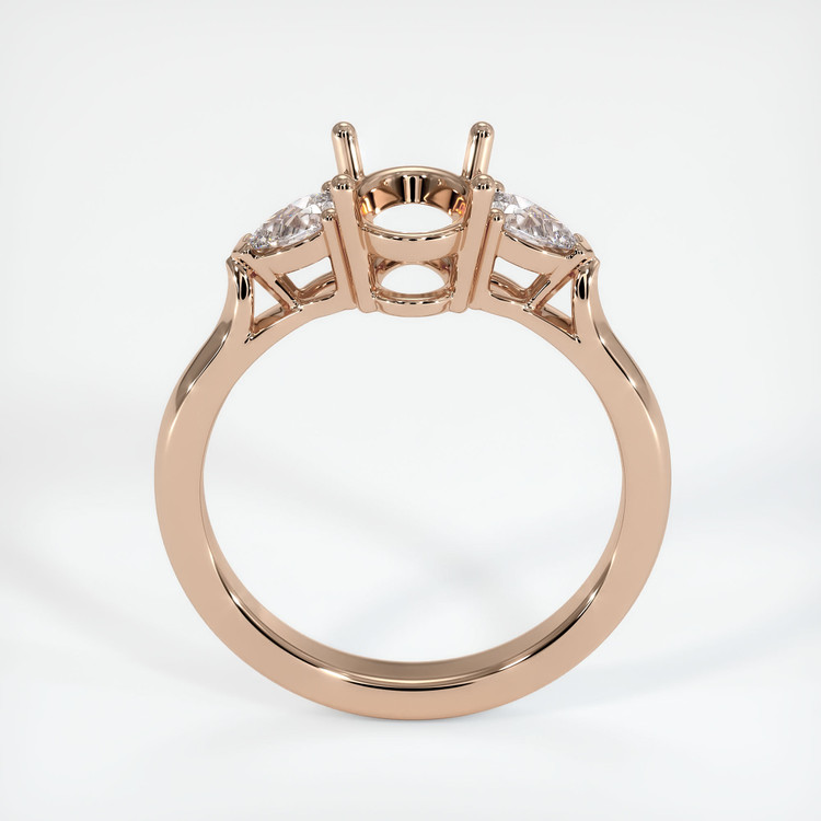 18K Rose Gold Three Stone Ring Setting