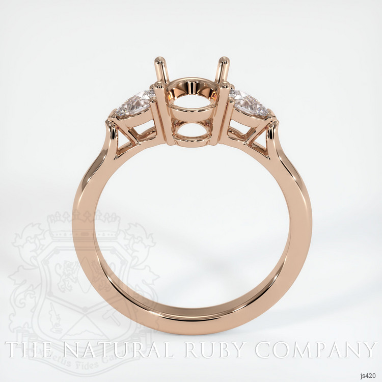 18K Rose Gold Three Stone Ring Setting
