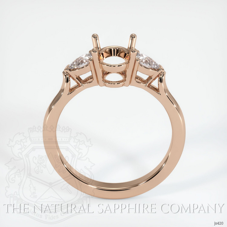 18K Rose Gold Three Stone Ring Setting