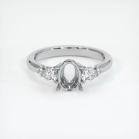 10K White Gold Three Stone Ring Setting Image