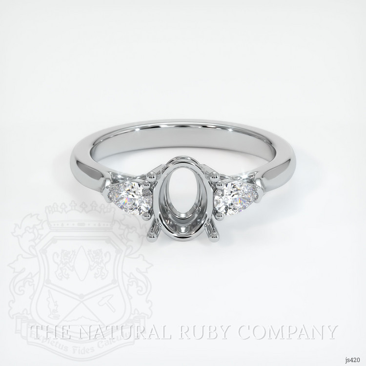 10K White Gold Three Stone Ring Setting