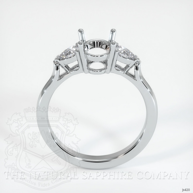 10K White Gold Three Stone Ring Setting