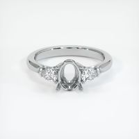 14K White Gold Three Stone Ring Setting Image