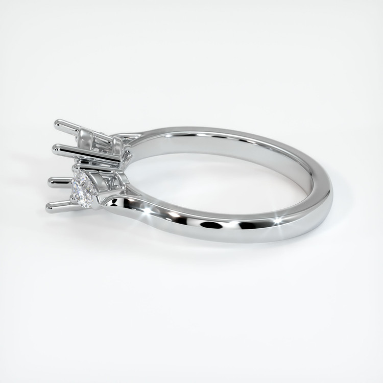 14K White Gold Three Stone Ring Setting