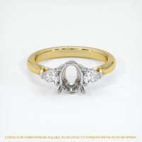 14K White & Yellow Three Stone Ring Setting Image