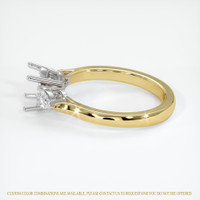 14K White & Yellow Three Stone Ring Setting Image