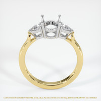 14K White & Yellow Three Stone Ring Setting Image