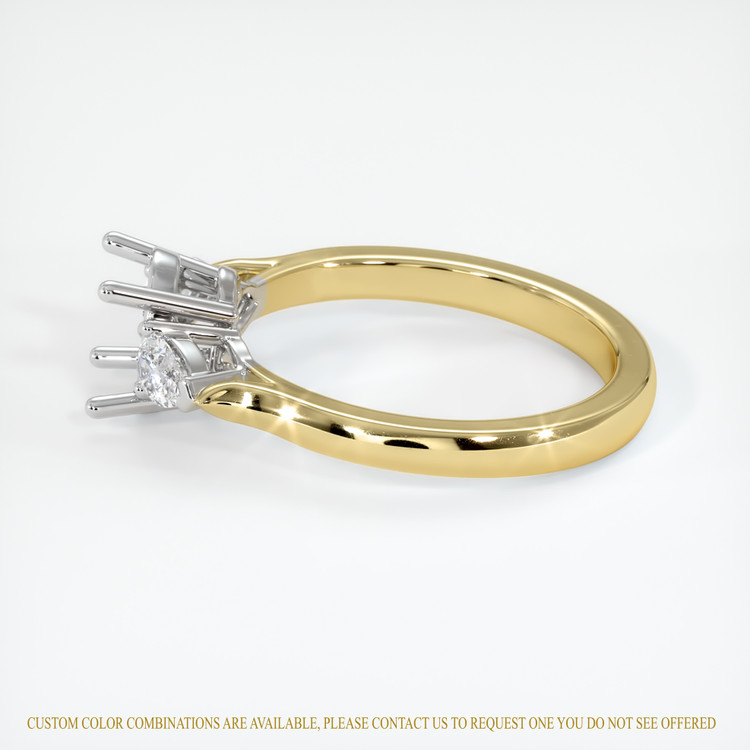 18K White & Yellow Three Stone Ring Setting