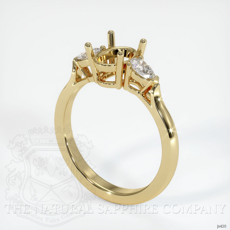 10K Yellow Gold Three Stone Ring Setting