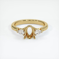 10K Yellow Gold Three Stone Ring Setting Image