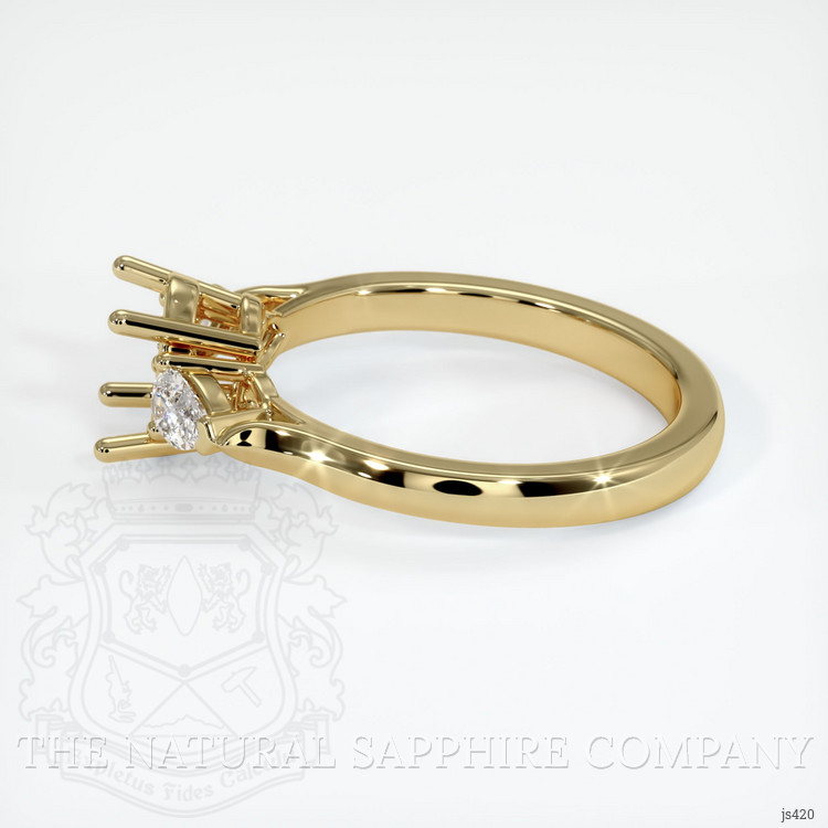 10K Yellow Gold Three Stone Ring Setting