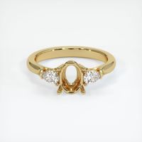 14K Yellow Gold Three Stone Ring Setting Image