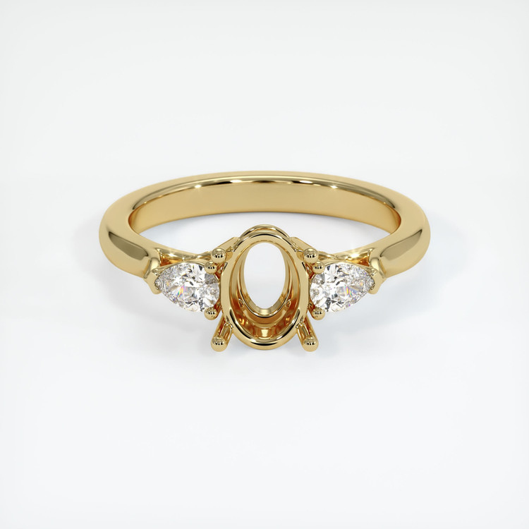 14K Yellow Gold Three Stone Ring Setting