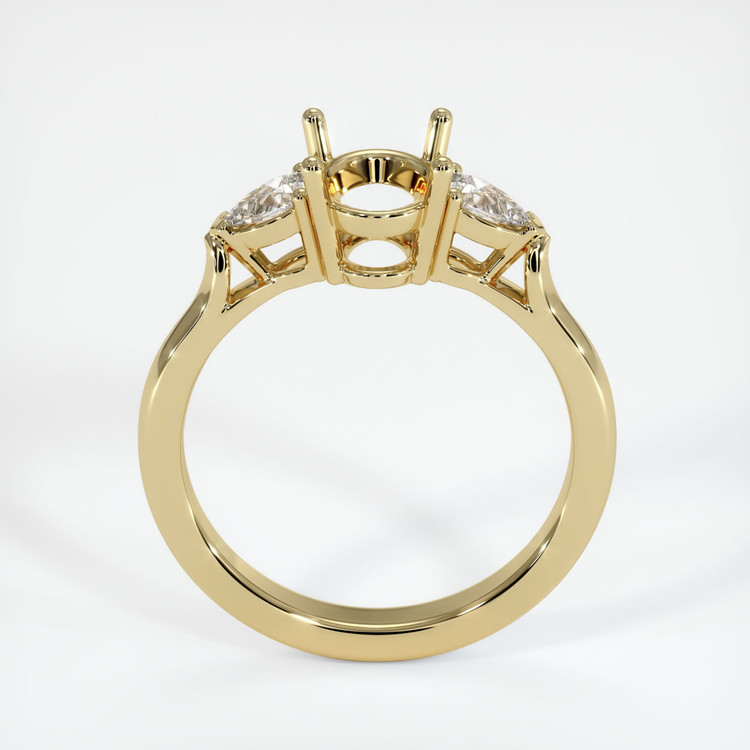 14K Yellow Gold Three Stone Ring Setting