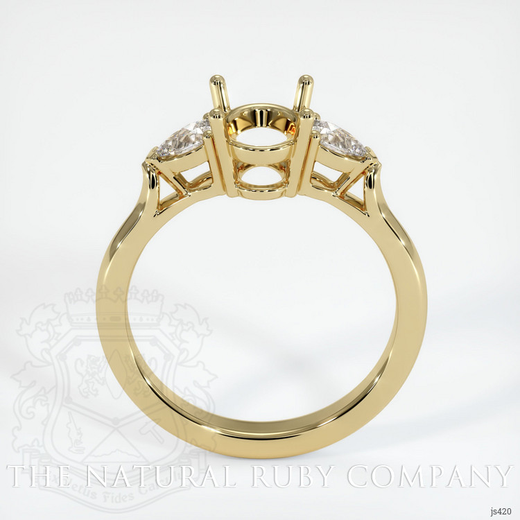 14K Yellow Gold Three Stone Ring Setting