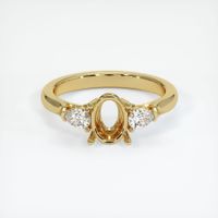 18K Yellow Gold Three Stone Ring Setting Image