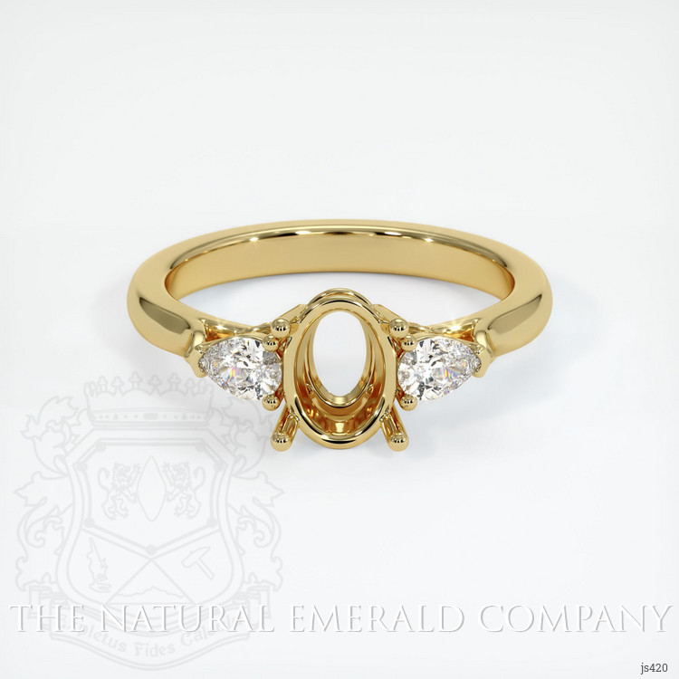 18K Yellow Gold Three Stone Ring Setting