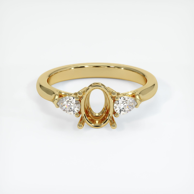 18K Yellow Gold Three Stone Ring Setting