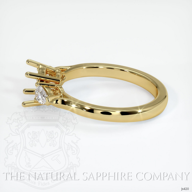 18K Yellow Gold Three Stone Ring Setting
