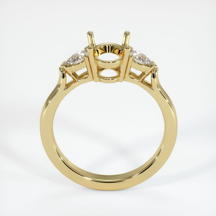 18K Yellow Gold Three Stone Ring Setting