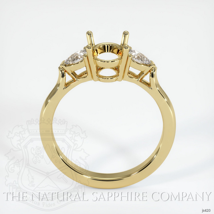 18K Yellow Gold Three Stone Ring Setting