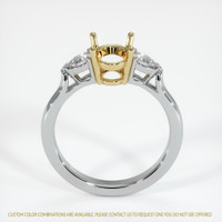 14K Yellow & White Three Stone Ring Setting Image