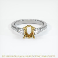 18K Yellow & White Three Stone Ring Setting Image