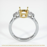 18K Yellow & White Three Stone Ring Setting Image