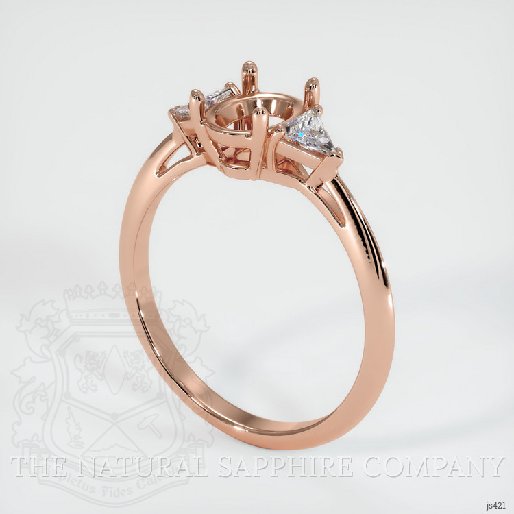 14K Rose Gold Three Stone Ring Setting