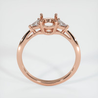 14K Rose Gold Three Stone Ring Setting Image