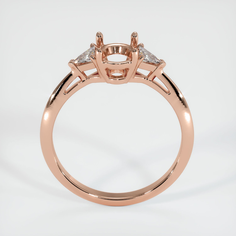 14K Rose Gold Three Stone Ring Setting