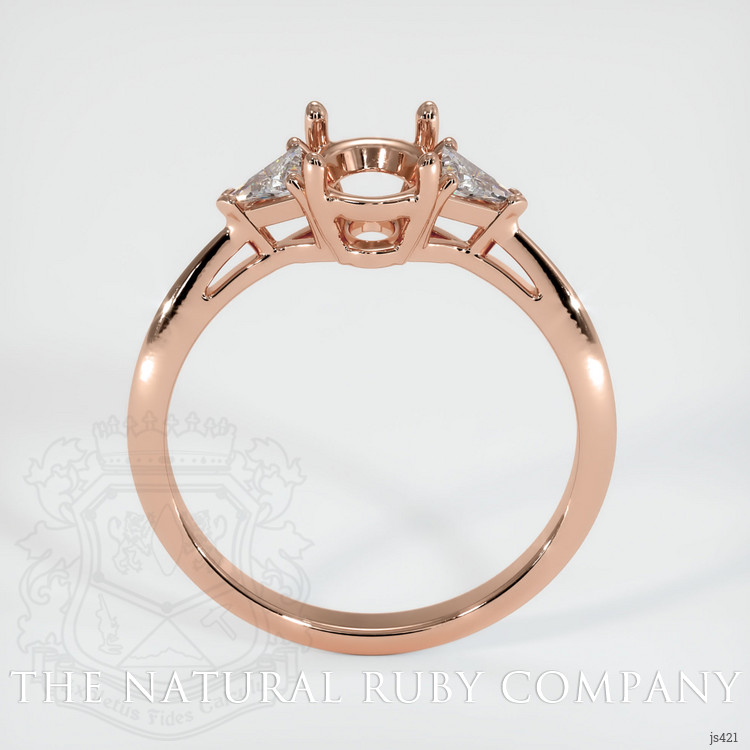 14K Rose Gold Three Stone Ring Setting