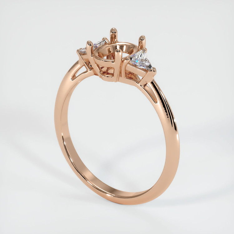 18K Rose Gold Three Stone Ring Setting