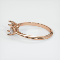 18K Rose Gold Three Stone Ring Setting Image