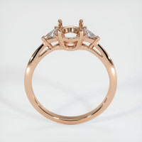 18K Rose Gold Three Stone Ring Setting Image