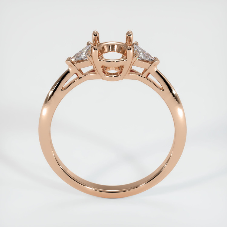 18K Rose Gold Three Stone Ring Setting