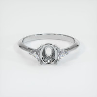 10K White Gold Three Stone Ring Setting Image