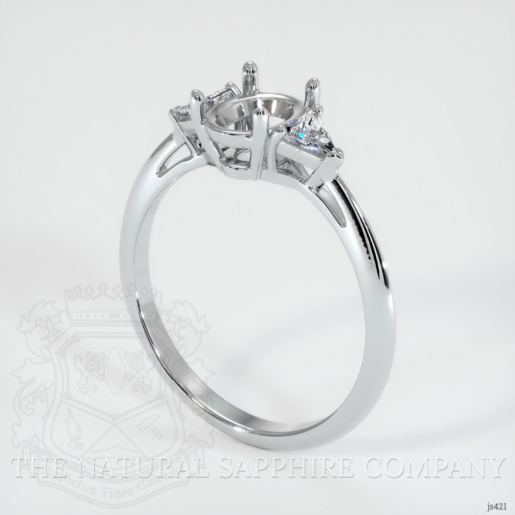 18K White Gold Three Stone Ring Setting