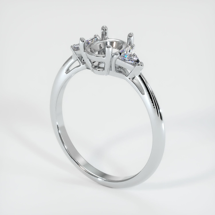 18K White Gold Three Stone Ring Setting
