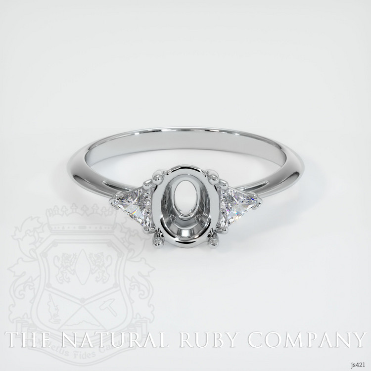 18K White Gold Three Stone Ring Setting