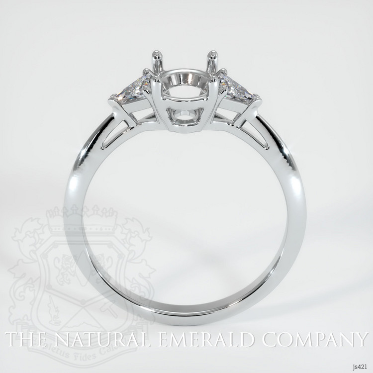 18K White Gold Three Stone Ring Setting