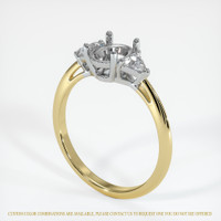 14K White & Yellow Three Stone Ring Setting Image