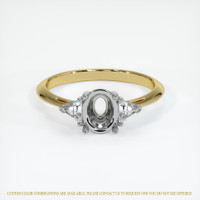 18K White & Yellow Three Stone Ring Setting Image